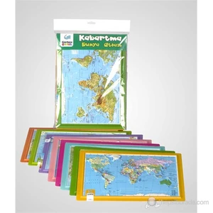 A4 Kabartma Dünya Atlası Haritası
