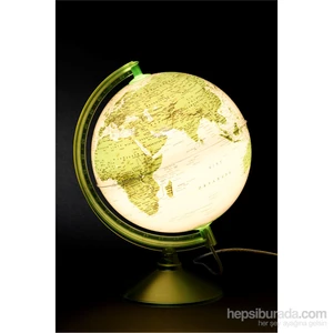 Işıklı Dünya Küresi 26cm (Yeşil)