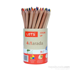 Lets L2360 Tek Kalemde 4 Renk Boyama Kalemi 36'Lı Kap ( Mavi.Kırmızı.S