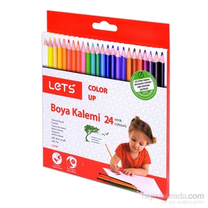 Lets L4124T 24 Renk  Boya Kalemi Metal Kutu