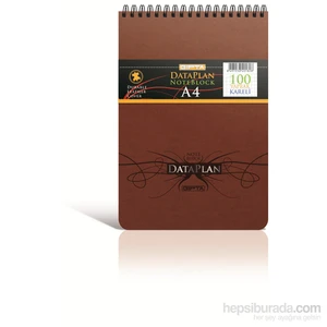 1388 Data Plan Spiralli Deri Kapak Bloknot A4 100 Yaprak Kareli