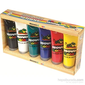 Nova Color Nc-253 Akrilik Boya Plastik Tüpte 75 gr 6 Renkli Set