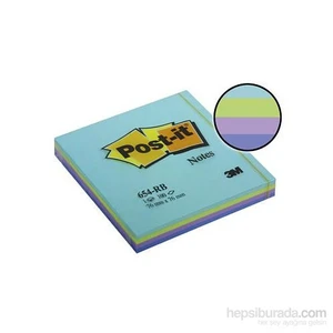 3M Post-it® Not, Okyanus, Mavi Tonlari, 4 renk x 25 yaprak, 100 yaprak, 76x76mm