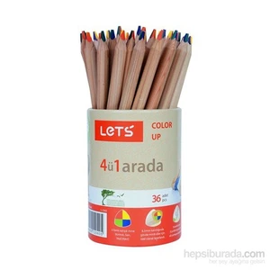 Lets Tek Kalemde 4 Renk Boyama Kalemi Kap  Mavi,Kırmızı,Sarı,Yeşil L-2360 Tekli