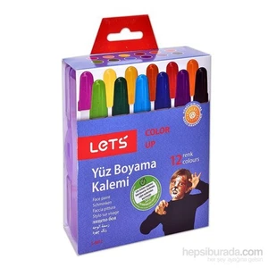 Lets Yüz Boyama Kalemi 12 Renk Çevirmeli L6812