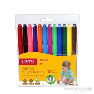 Lets 12 Renk Jumbo Keçeli Kalem L-7012