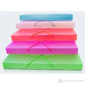 PP Şeffaf Renkli Lastikli Kutu (1112)