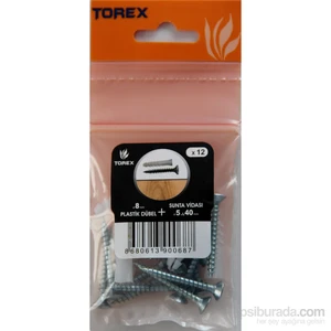 Plastik Dübel 8Mm+ 5X40 Sunta Vidası 12 Adet