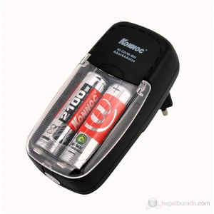 KCR-006 + (2x2100 mAH) AA Kalem Pilli Şarj Cihazı