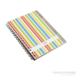 62202 Plastik Kapak Spiralli A6 Ayraçlı 150 Yaprak Kareli Defter
