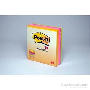 Post-it® Küp Not, Neon Renkler, 225 yaprak, 76mm76mm
