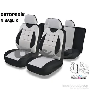 Oto Kılıfcı Oto Koltuk Kılıfı Düğmeli Model Gri Siyah