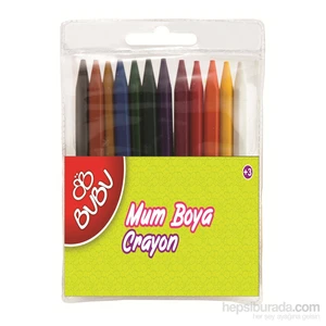 12 Renk Mum Boya Crayon Tam Boy 00066