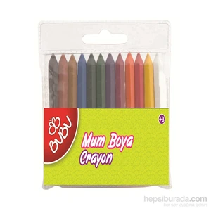 12 Renk Mum Boya Crayon Yarım Boy 00067