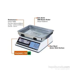 Ege-Lcd 30 Kg Fiyat Hsesaplamalı Boyunsuz Terazi