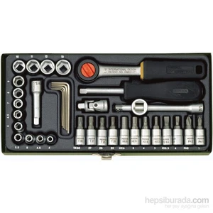 23080 1/4" Cırcır Kollu 36 Parçalı Lokma ve Bits Takımı