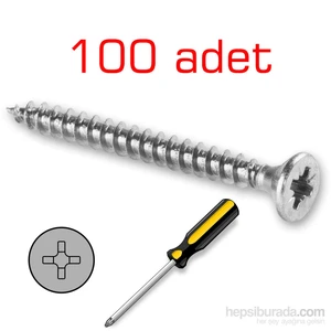 Sunta Vidası 5 mm Çap x 10 cm Uzunluk 100 ADET 090572