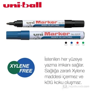 Uni Marker Yuvarlak Uçlu Kalıcı Marker (NO.520F)