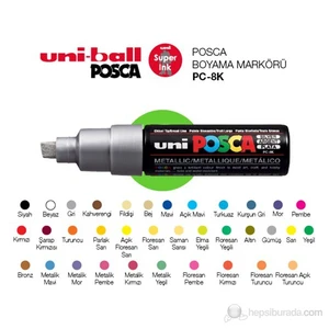 Uni Poster Markörü Posca Pc-8K 8.0 Beyaz