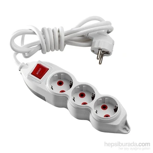 3Lü Topraklı 5Mt Anahtarlı Grup Priz