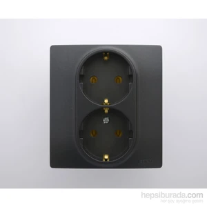 Salbei İkili Topraklı Priz, Antrasit