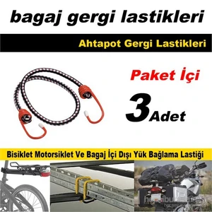 Kancalı Çok Amaçlı Bagaj Yük Bağlama Lastiği 3 Adet 41182