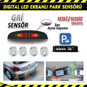 GRİ Ultra Led Ekranlı Sesli Park Sensörü 3466a