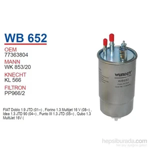 FIAT DOBLO 1.9 JTD-FiORiNO JTD-PUNTO 1.3 JTD Mazot Filtresi OEM NO: 77363804