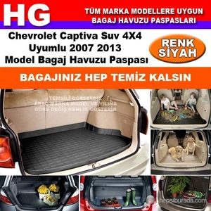 Chevrolet Captiva 2007 2013 Siyah Bagaj Havuzu Paspası 38661