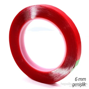 Çift Taraflı Silikon Montaj Bant 6 Mm X 5 Mt