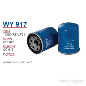 HONDA CİVİC Y.M - CiTY - JAZZ Yağ Filtresi OEM NO:15400-RBA-F01