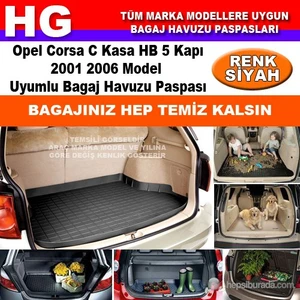 Opel Corsa C 2001 2006 Siyah Bagaj Havuzu Paspası 38947