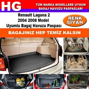 Renault Laguna 2 2004 2008 Siyah Bagaj Havuzu Paspası 39061