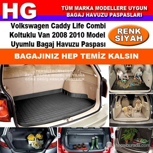 Caddy Life 2008 2010 Siyah Bagaj Havuzu Paspası 39137