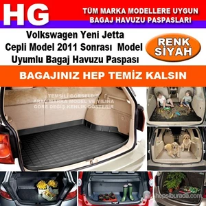 Yeni Jetta Cepli 2011 Sonrası Siyah Bagaj Havuzu Paspası 39149