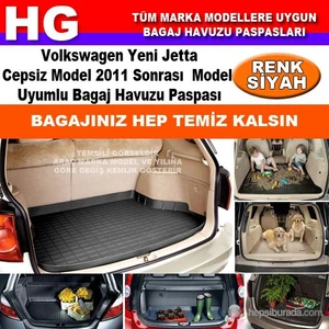 Yeni Jetta Cepsiz 2011 Sonrası Siyah Bagaj Havuzu Paspası 39154
