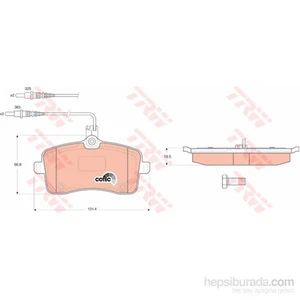 Trw - Fren Balatası Ön İkaz Kablolu (Peugeot :407 1.6Hdı 110 Fap,1.8, 2.0) - Trw Gdb1594
