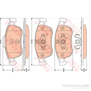 Trw - Fren Balatası Ön Megan Iıı-Fluence-Duster-Scenıc Iıı 1.6 2.0 16V 1.5 Dcı 09>Kulaklı - Trw Gdb1789