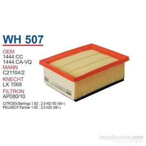 PEUGEOT 206 - PARTNER DV10DET MOTOR Hava Filtresi OEM NO:1444.CA-VQ