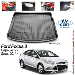 Ford Focus 3 Sedan Bagaj Havuzu Paspası 2011->Sonrası Düşük Zeminli