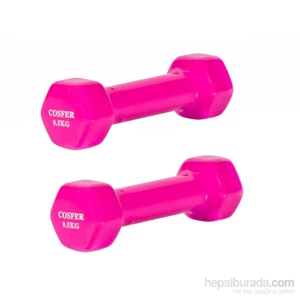 0,5 Kg X 2 Adet Pembe Vinyl Kaplı Demir Dambıl 9082-05
