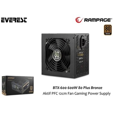 Rampage BTX-600-2 600W 80 Plus Bronze Aktif PFC 12cm Fan Fiyatı