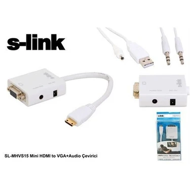 S-Link SL-VHC10 VGA Zu HDMI Mini Konverter – Schwarz, Für Full HD 1080p Übertragung