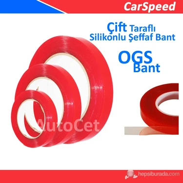 Carspeed Çift Taraflı Silikon Şeffaf Bant ( OGS ) 10 mm x 5