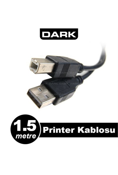 Dark USB 2.0 1.5m Printer ve Data Yazıcı Kablosu (B-Tip) (DK-CB-USB2PRNL150)
