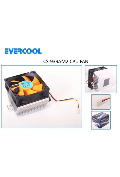 Evercool CS-939AM2 3pin Kırmızı CPU Fan