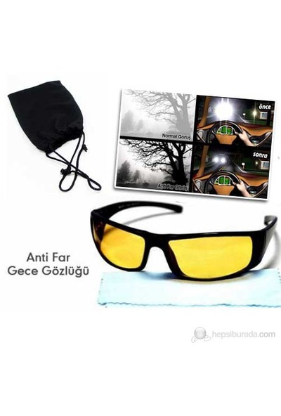 AutoCet Anti Far Gece Görüş Gözlüğü ( Taşıma Çantalı ve Temizleme Bezi Hediyeli )