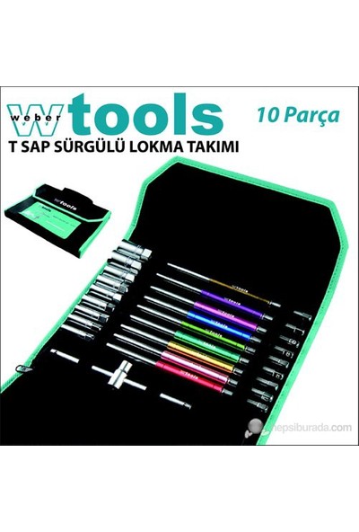 Weber Tools T Sap Sürgülü Lokma Takımı 10 Parça+Çanta