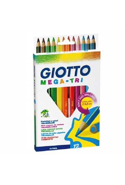 Giotto Mega Tri Kuru Boya Kalemi Asklılı Paket 12'Li 220600