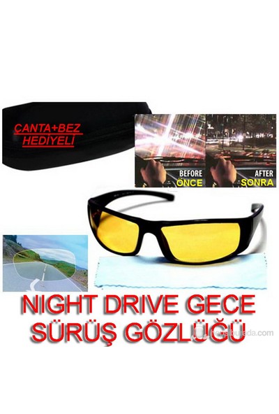 Night Drive Gece Sürüş Gözlüğü Çanta Ve Bez Hediyeli 9712001